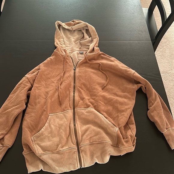 Brown American eagle/Aerie oversized zip up. - Picture 1 of 3